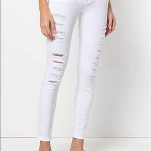 White Frame ripped skinny jeans
